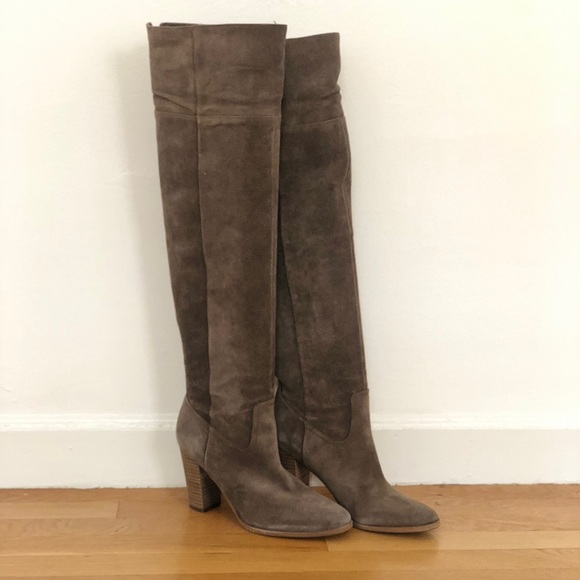 Belle by Sigerson Morrison Honey Suede Knee Boots - Picture 2 of 8